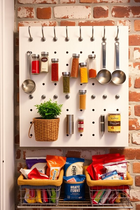 pegboard for organized pantry