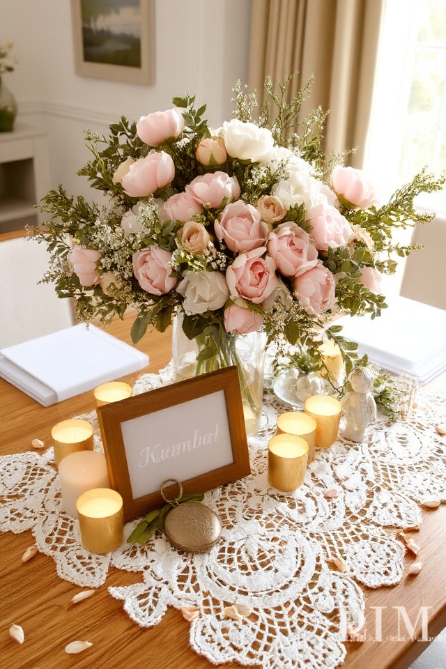 personalized floral centerpiece display