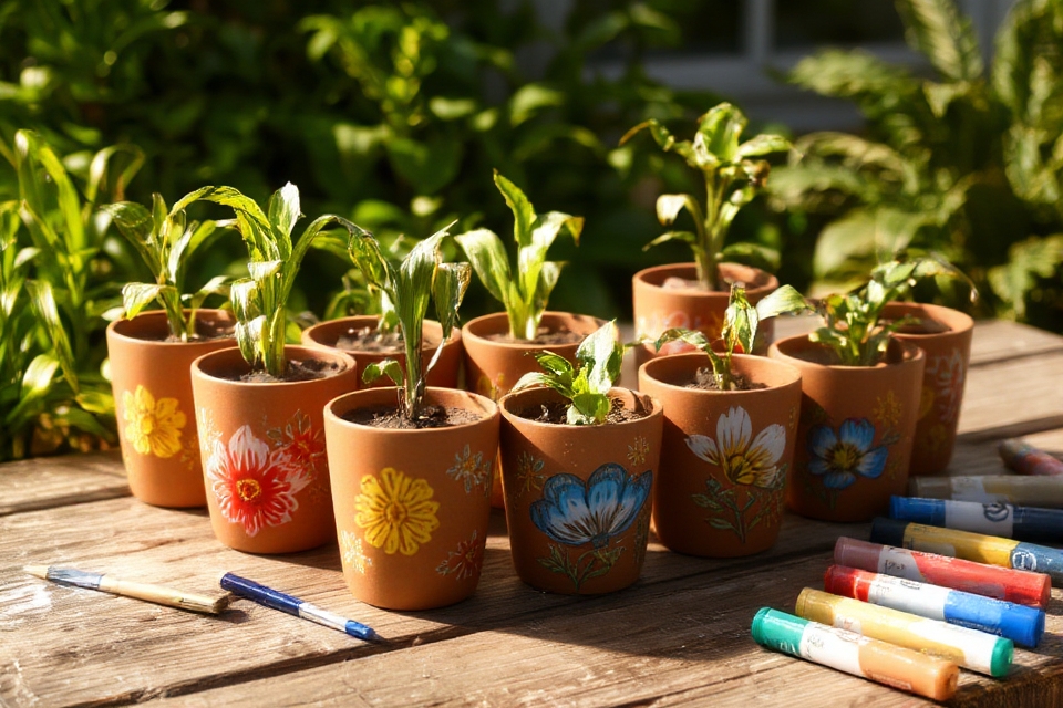 personalized hand painted flower pots