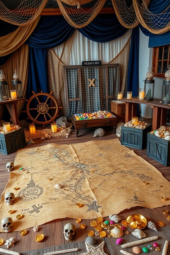 pirate themed treasure hunt decor