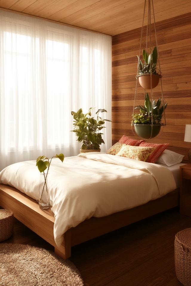 plants enhance bedroom coziness