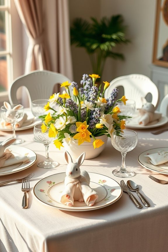 playful easter bunny decor