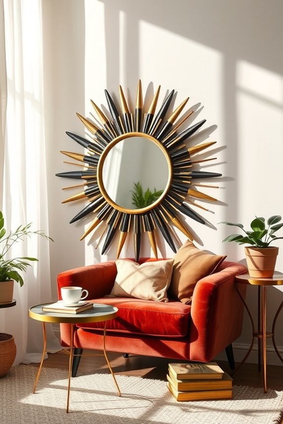 radiant retro sunburst mirrors