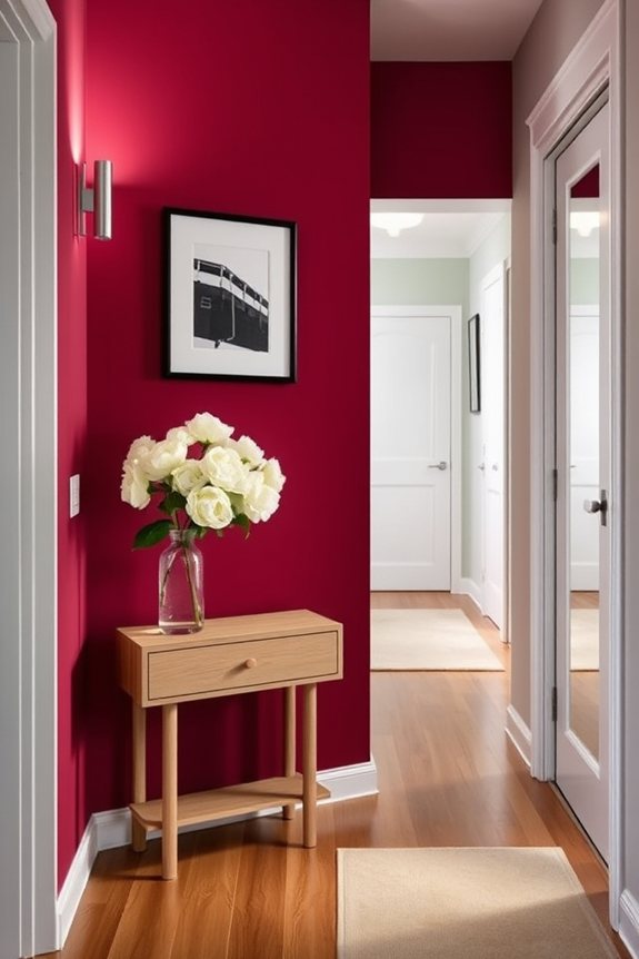raspberry accent wall elegance