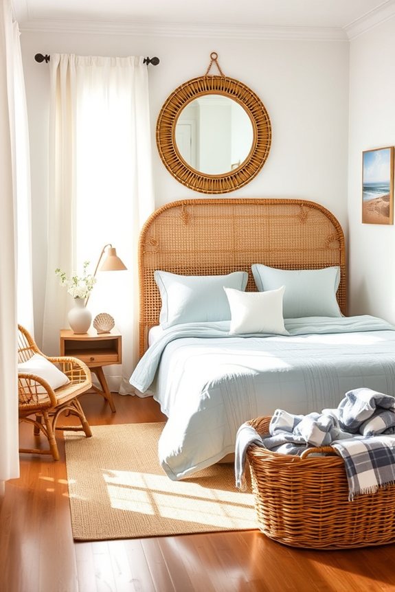rattan and wicker accents