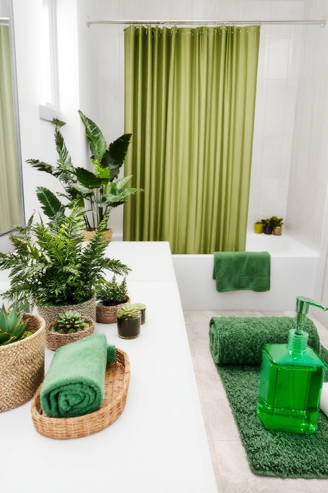 refreshing green bathroom accents