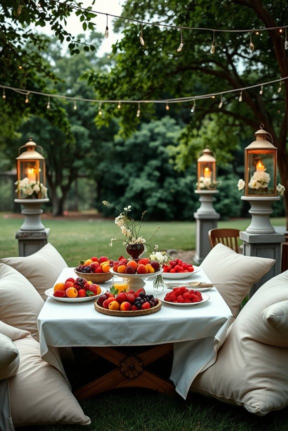 relaxing outdoor celebration setup