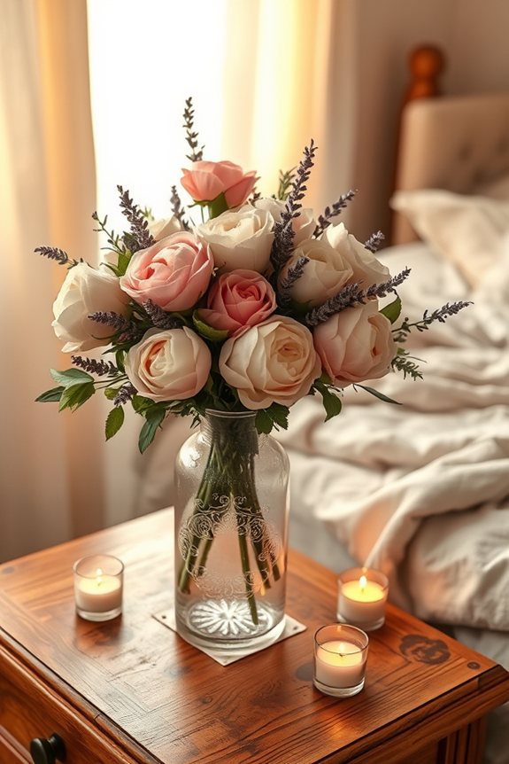 romantic fresh flower arrangement