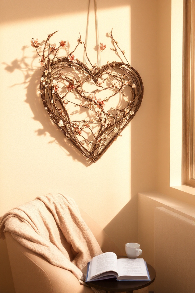 romantic heart shaped wall art