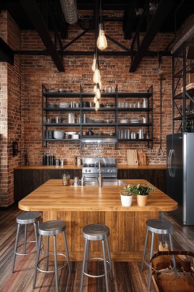 rugged urban kitchen design