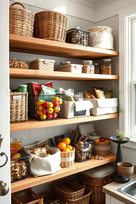 rustic baskets for organization