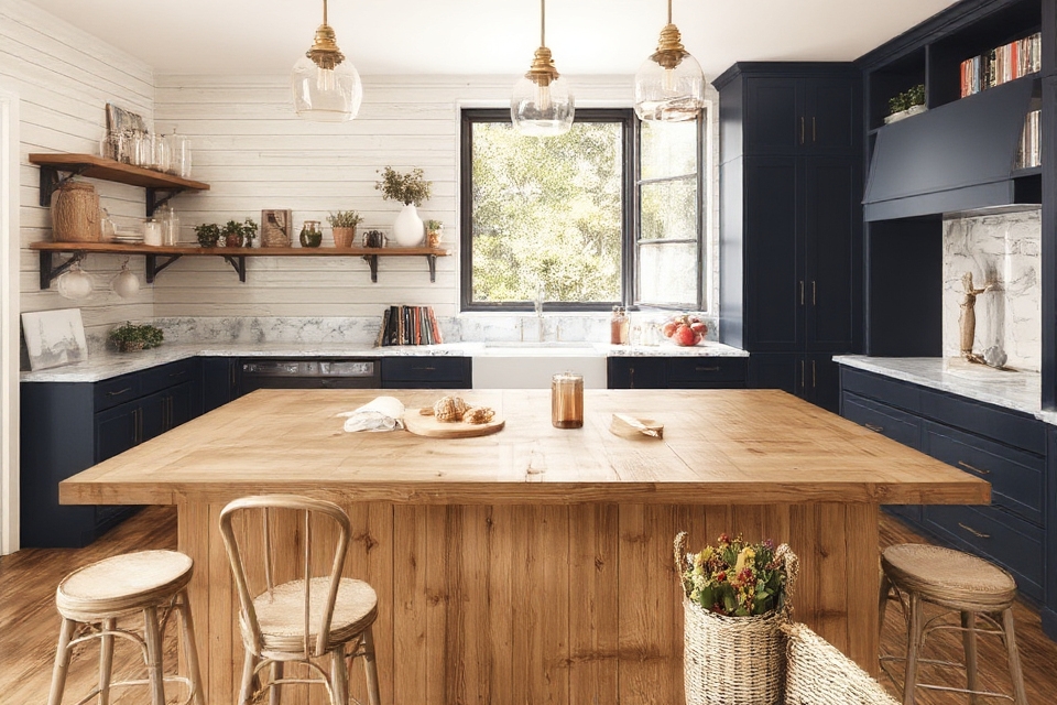 rustic farmhouse kitchen centerpiece