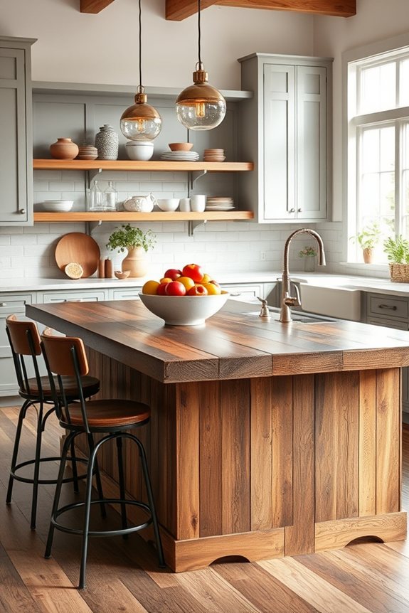 rustic farmhouse kitchen islands