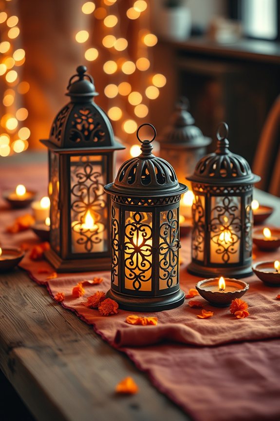 rustic lanterns enhance nostalgia