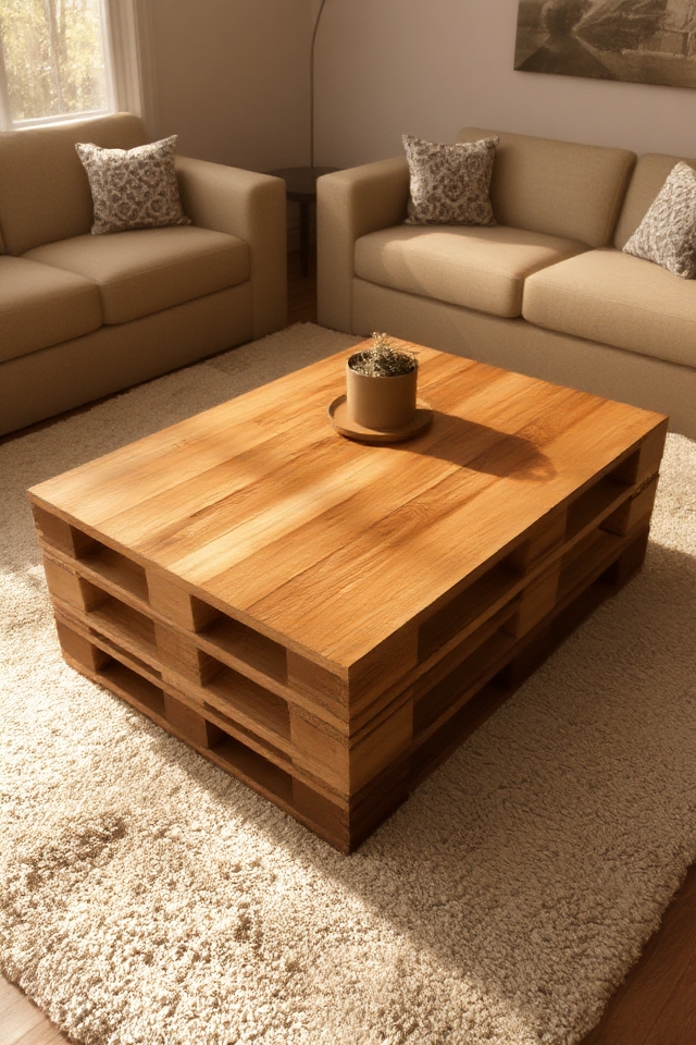rustic pallet coffee table