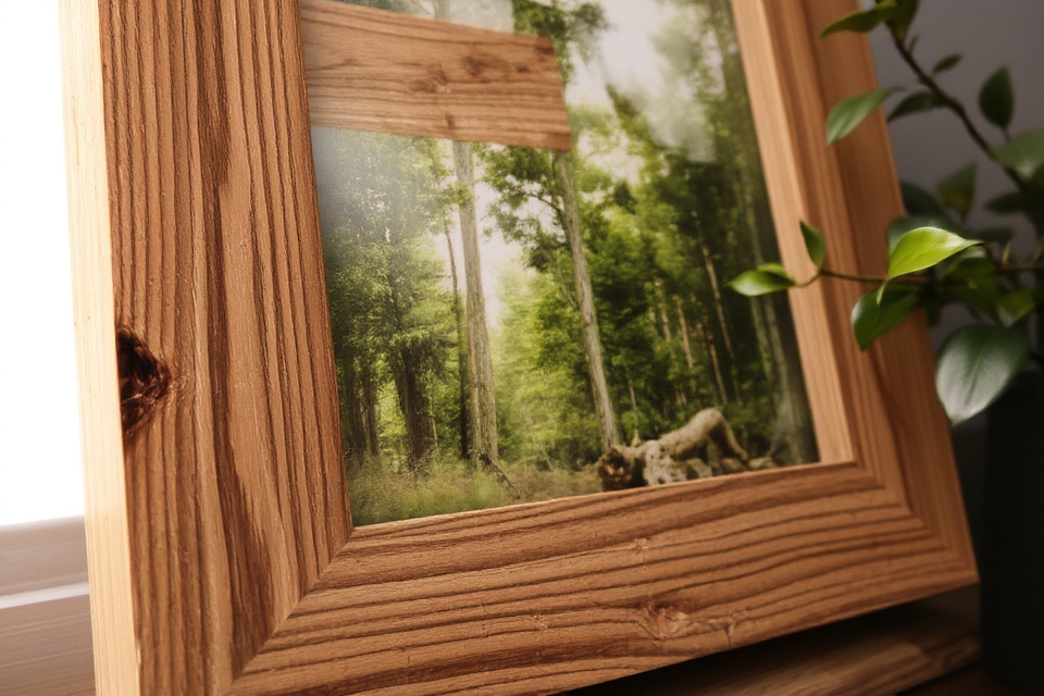 rustic reclaimed wood frame