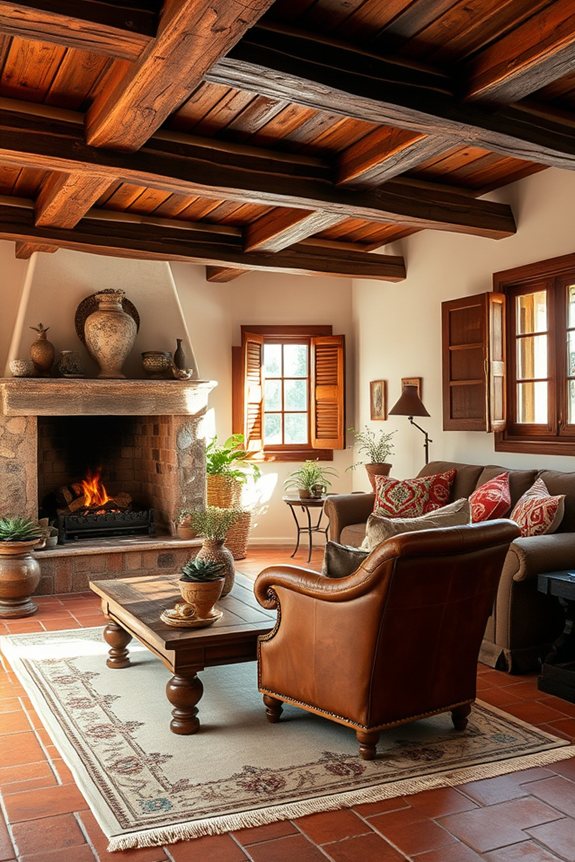 rustic warmth with beams