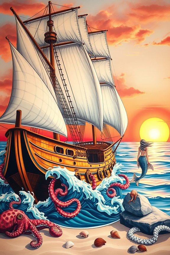sailor inspired vibrant murals