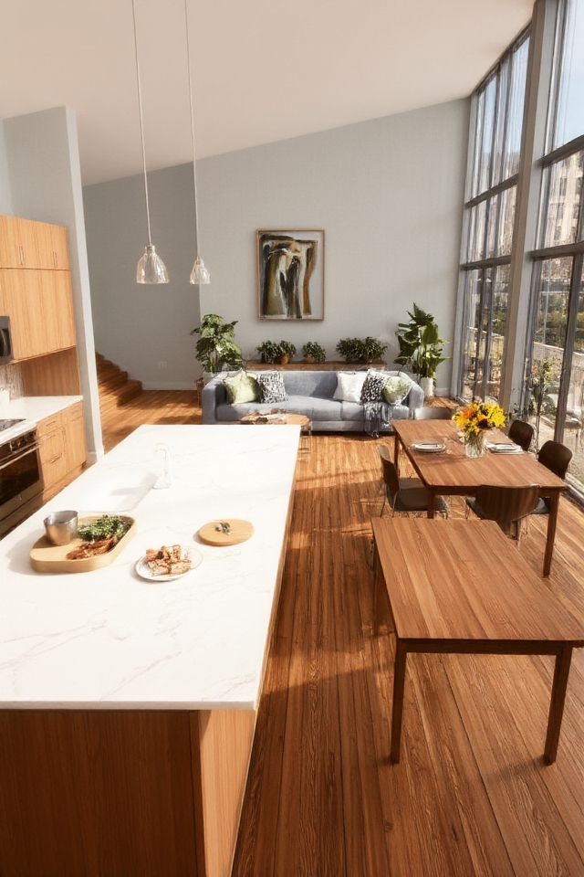 seamless kitchen living integration