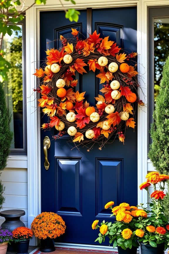 seasonal autumn wreath decorations
