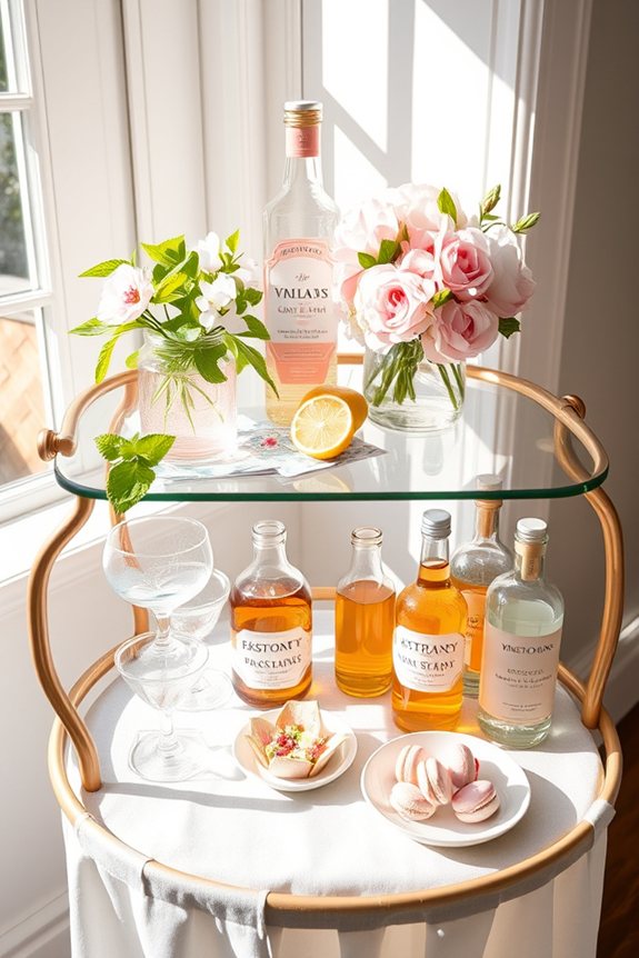 seasonal bar cart styling