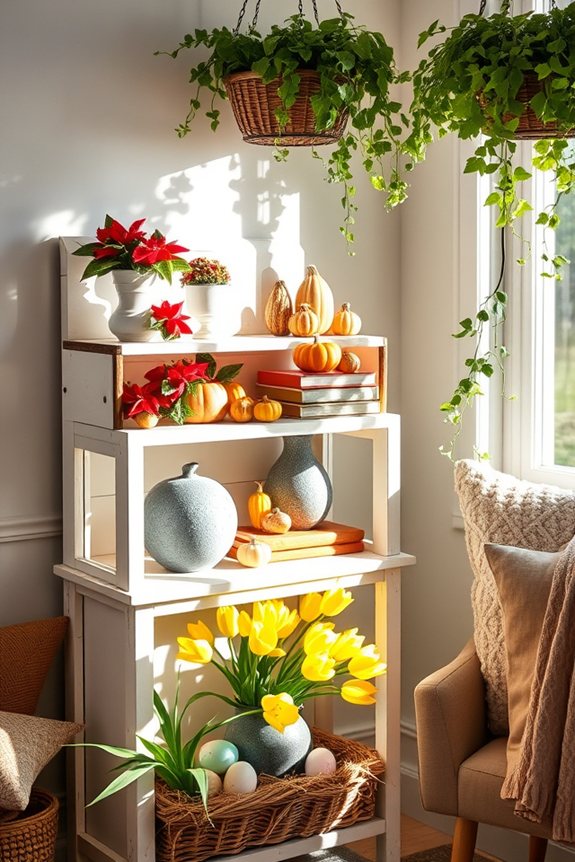 seasonal decoration corner setup