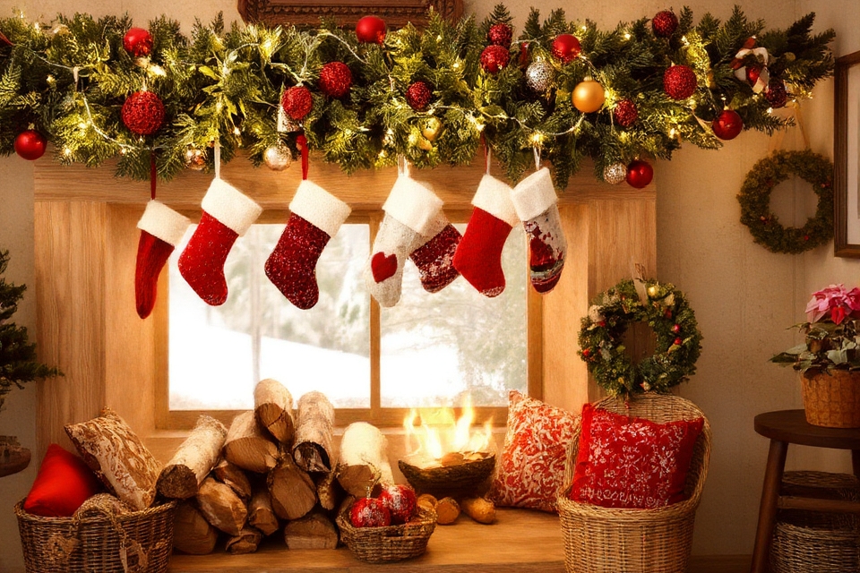 seasonal fireplace holiday decor