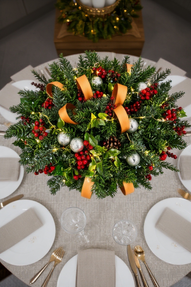 seasonal greenery party decor