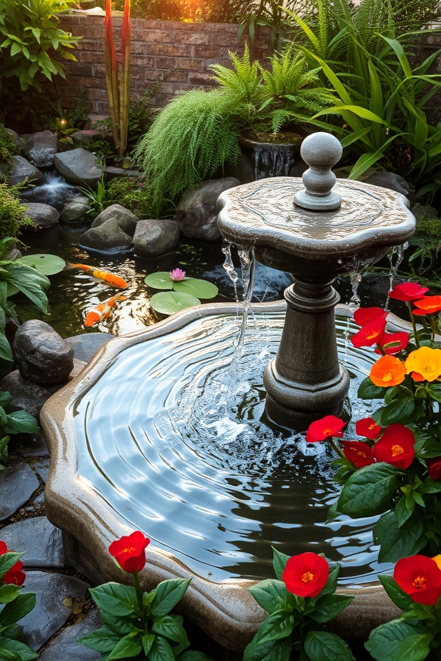 serene backyard water feature