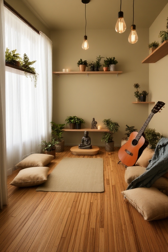 serene basement yoga retreat