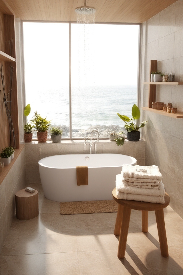 serene beach bathroom retreat