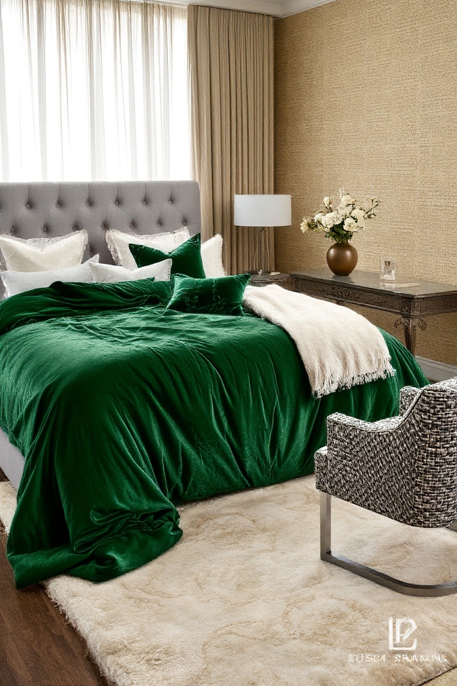 serene luxurious bedroom textures