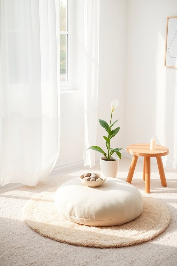 serene minimalist meditation corner
