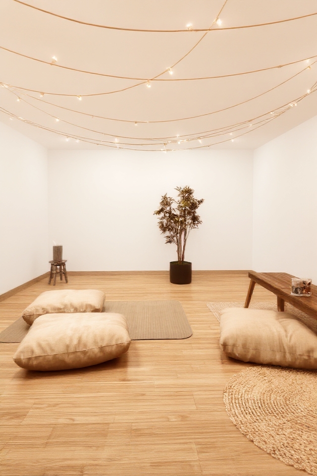 serene minimalist meditation space