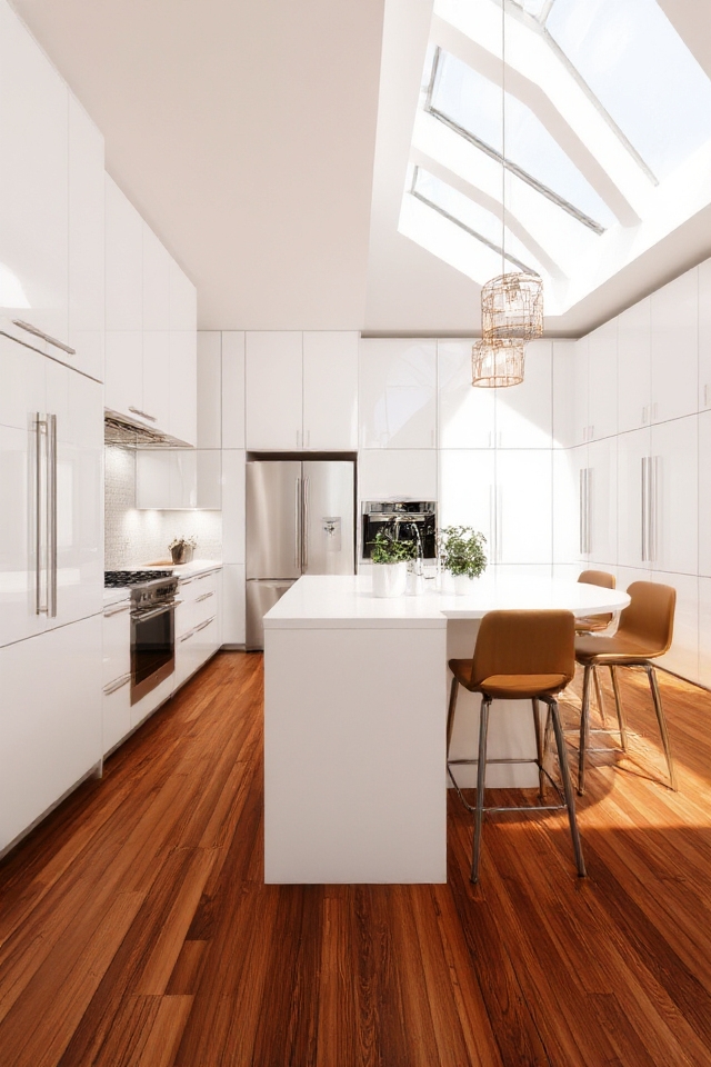 sleek reflective kitchen elegance