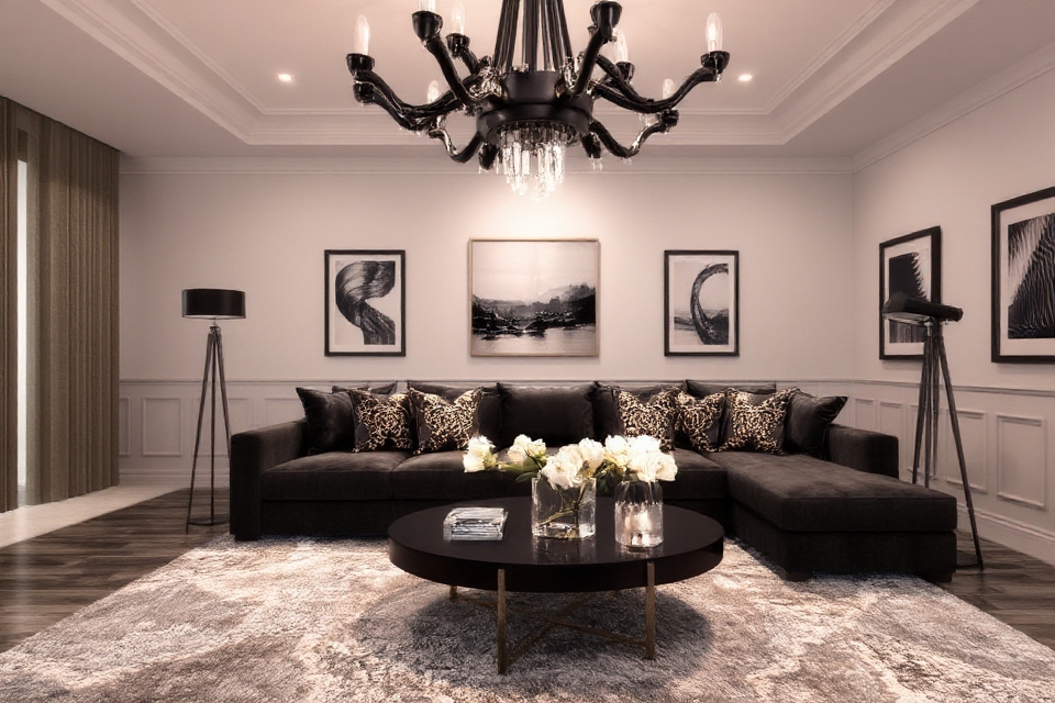sleek sophisticated black lighting