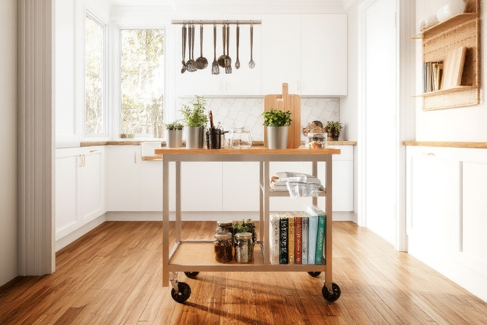 slim cart enhances prep space