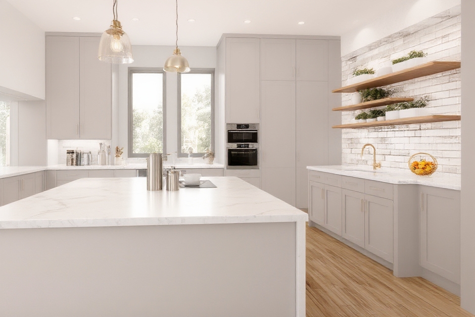 soft gray kitchen elegance