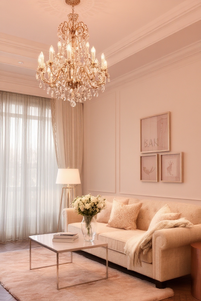 soft pink lighting elegance