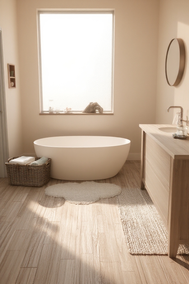 soothing sandy beach bathroom
