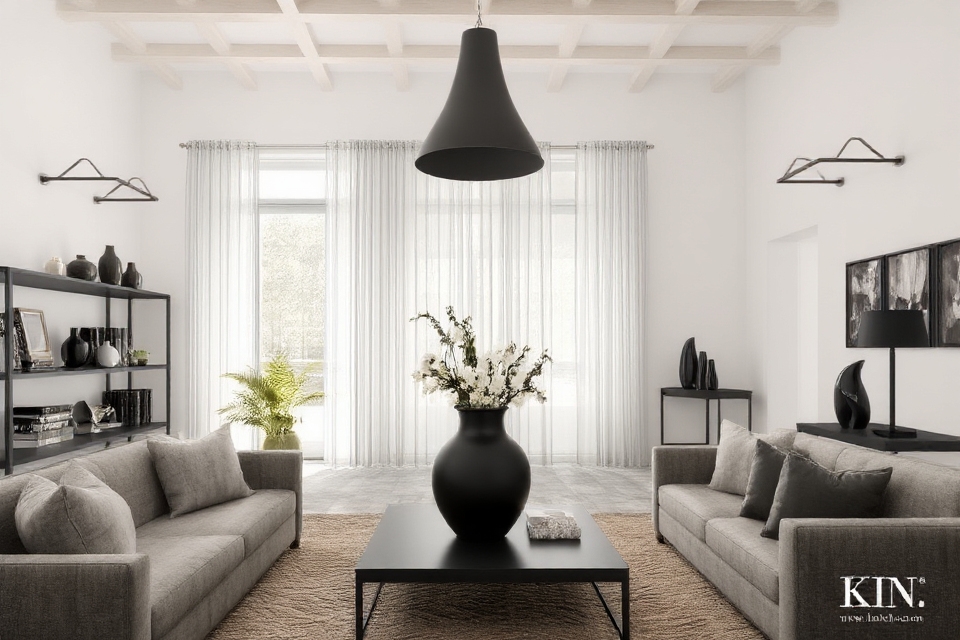 sophisticated black decor accents