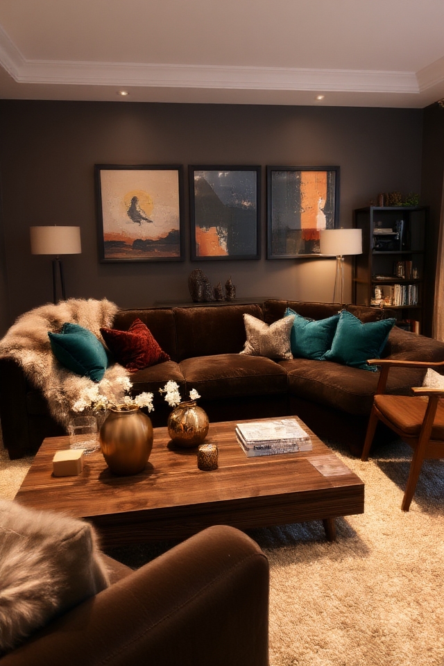 sophisticated cozy living room