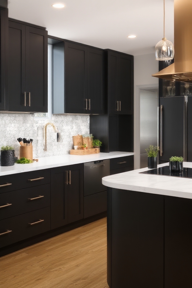 sophisticated dark slate cabinets