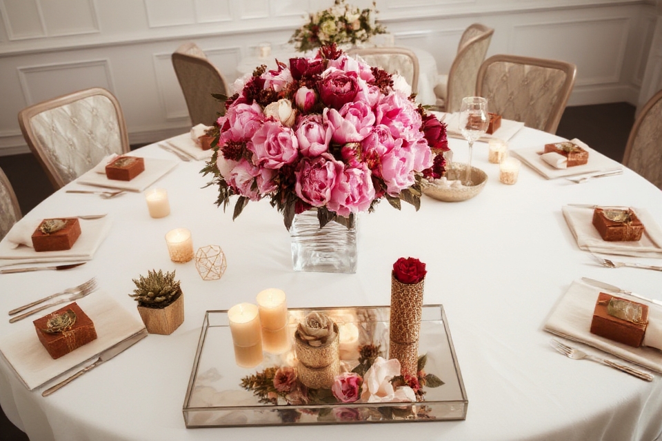 sophisticated floral candles decor