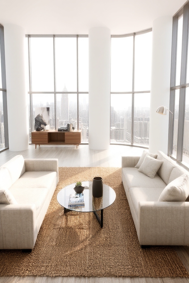 sophisticated minimalist living space