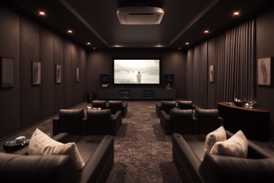 sophisticated soundproof home theater