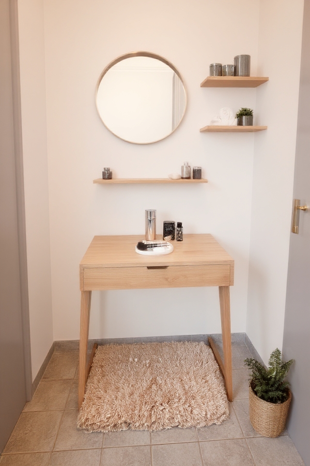 space saving fold down vanity