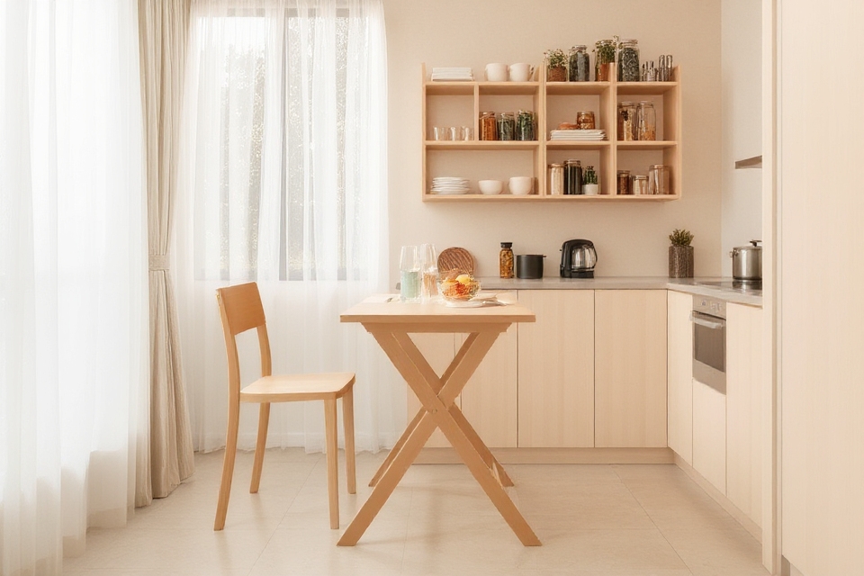 space saving foldable dining solution
