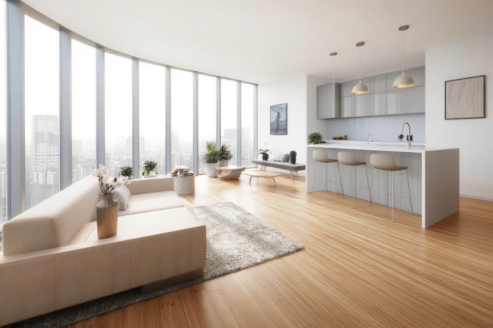 spacious cohesive minimalist living