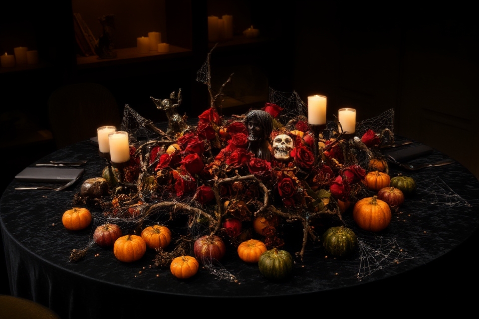 spooky halloween table centerpiece